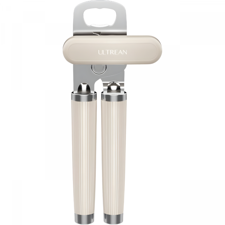 Manual Can Opener and Bottle Opener: Smooth Edge & Apricot Yellow