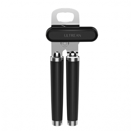 Ultrean Heavy-Duty 2-in-1 Manual Can & Bottle Opener - Soft Touch Grip, Black