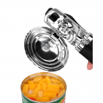 PAKITNER 3-in-1 Manual Can Opener - Safe Cut, Magnetic Lifter & Smooth Edge, Black