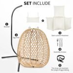 Wicker Hanging Egg Chair with Stand – 350lb Capacity All-Weather Hammock Swing - Image 6