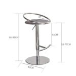 Modern Stainless Steel Swivel Bar Stool – Set of 2 Adjustable Counter Height Chairs - Image 2