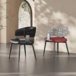 Modern Minimalist Armchairs Set of 2 – Wrap-Around Backrest Dining Chairs for Home & Hotel Island - Image 3