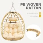 Patio Hanging Egg Chair with Stand – All-Weather Wicker Swing for Bedroom & Garden - Image 6