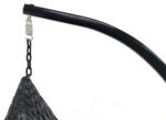 Black Rattan Hanging Egg Chair – Waterproof Outdoor Swing with Heavy-Duty Metal Stand - Image 8