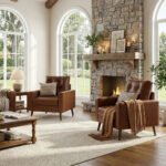 Cael Tufted Accent Armchair – Mid-Century Vegan Leather Reading Chair with Solid Wood Legs - Image 4