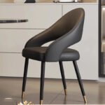 Italian Luxury Minimalist Dining Chair – Modern Saddle Leather Cantilever Accent Chair for Living Room & Dining - Image 3