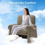 Oversized Chenille Accent Chair – Grey Armchair with 7-Inch Wide Armrests - Image 3