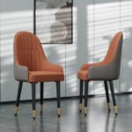 Set of 2 Luxurious High-Back Dining Chairs – Microfiber & Silicone Leather Accent Seats with Quilted Design - Image 2