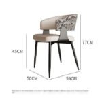 Modern Minimalist Armchairs Set of 2 – Wrap-Around Backrest Dining Chairs for Home & Hotel Island - Image 2