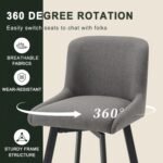 Modern Swivel Bar Stools Set of 2 – 26" Counter Height Upholstered Chairs with Widened Metal Legs - Image 9