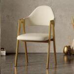 Mid-Century Modern Metal Skeleton Armchair – Minimalist Makeup & Dining Chair for Home & Studio - Image 3