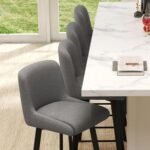 Modern Swivel Bar Stools Set of 2 – 26" Counter Height Upholstered Chairs with Widened Metal Legs - Image 12