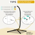 Patio Hanging Egg Chair with Stand – All-Weather Wicker Swing for Bedroom & Garden - Image 3