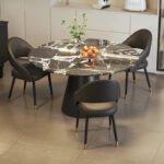 Italian Luxury Minimalist Dining Chair – Modern Saddle Leather Cantilever Accent Chair for Living Room & Dining - Image 4