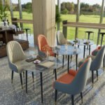 Set of 2 Luxurious High-Back Dining Chairs – Microfiber & Silicone Leather Accent Seats with Quilted Design - Image 4