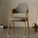 Mid-Century Modern Metal Skeleton Armchair – Minimalist Makeup & Dining Chair for Home & Studio - Image 5